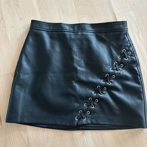 Blank NYC Black Faux Leather Mini Skirt